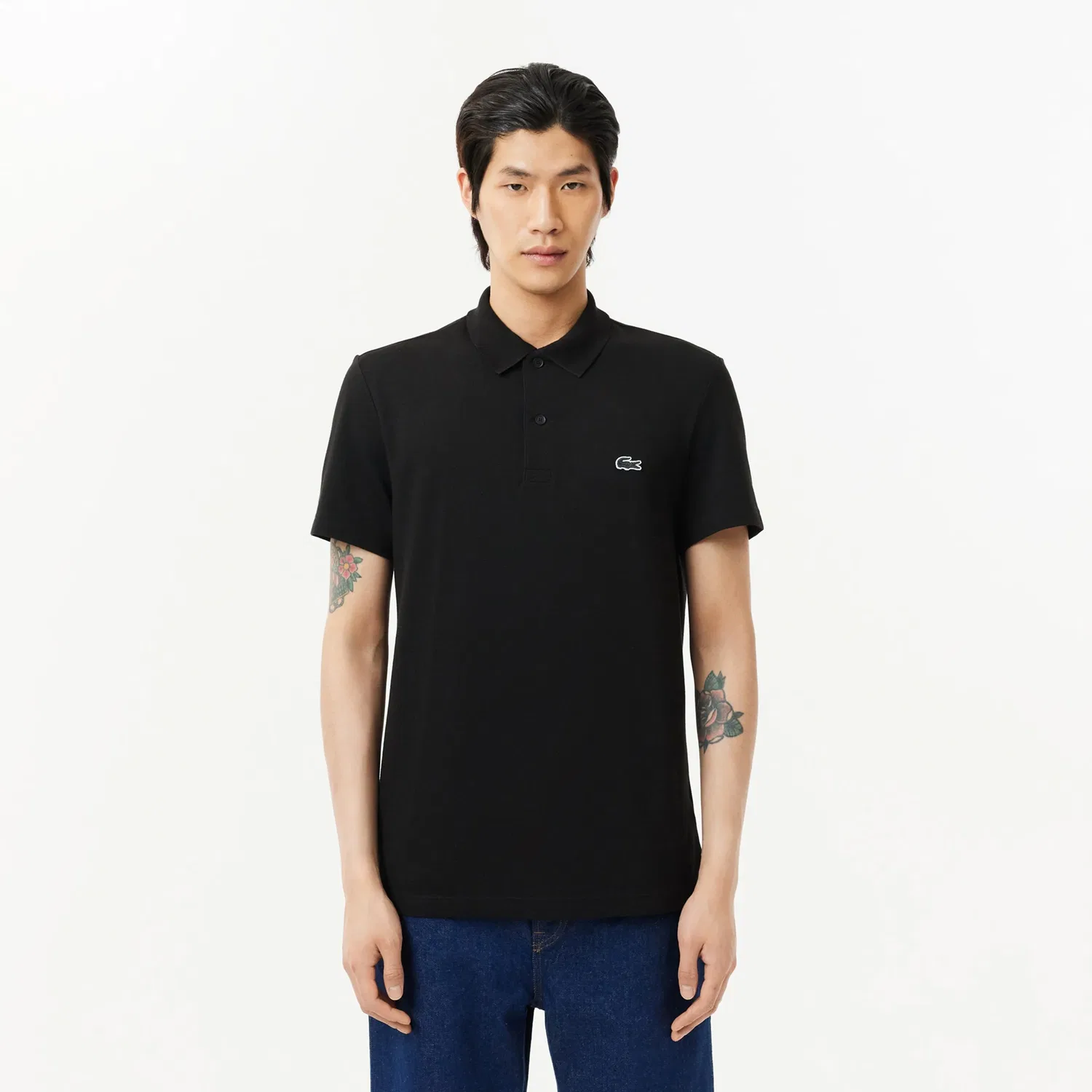 Поло мужское классическое Lacoste, Черный — фото 4