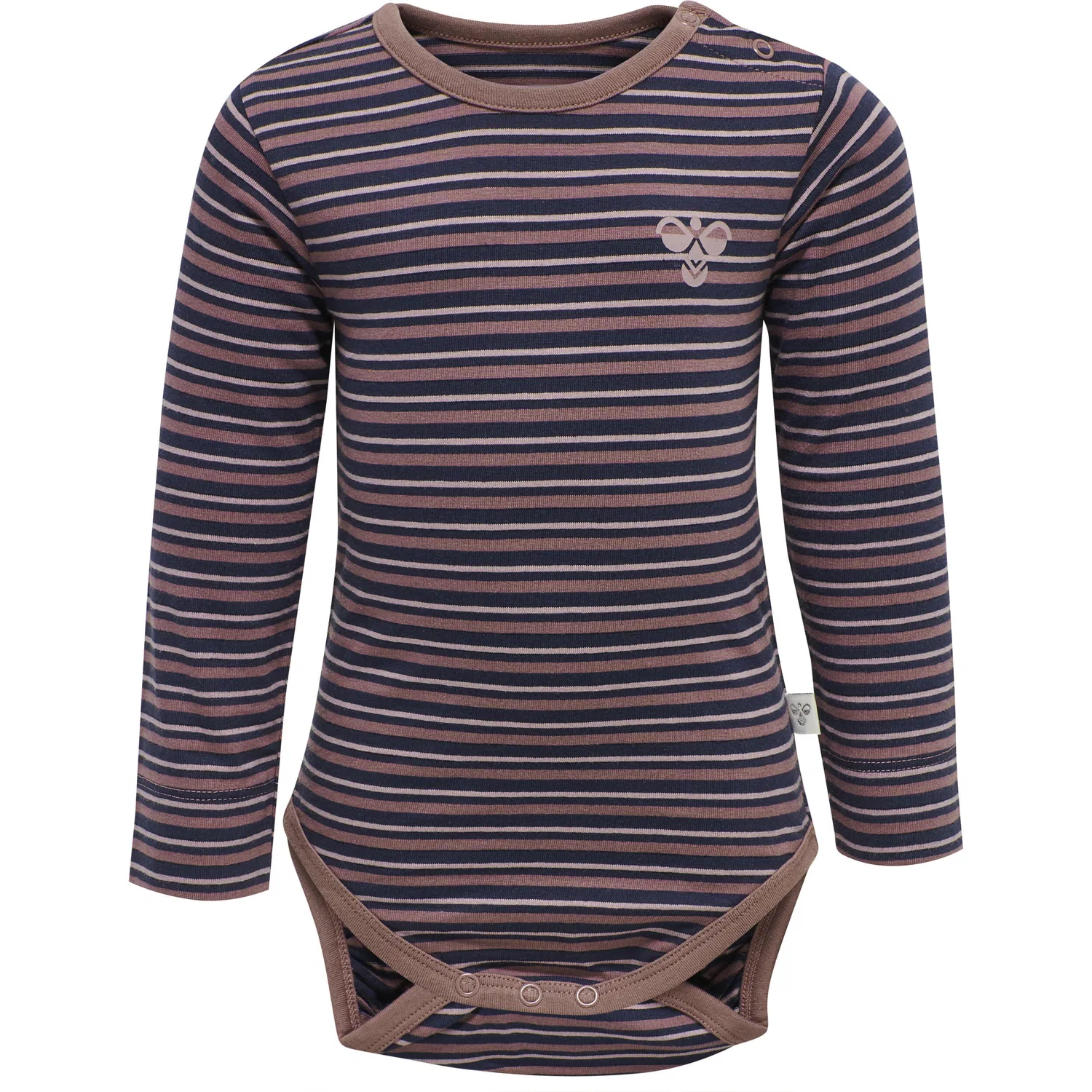 Детский хлопковый боди с длинным рукавом Hummel Silver, Роза Hellrosa Taupebeige