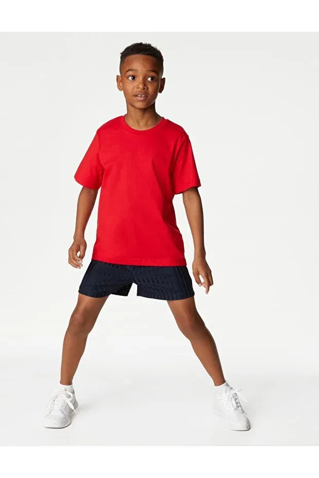 Детские шорты для мальчиков спортивные Regular Fit Marks & Spencer, Navy Blue — фото 2
