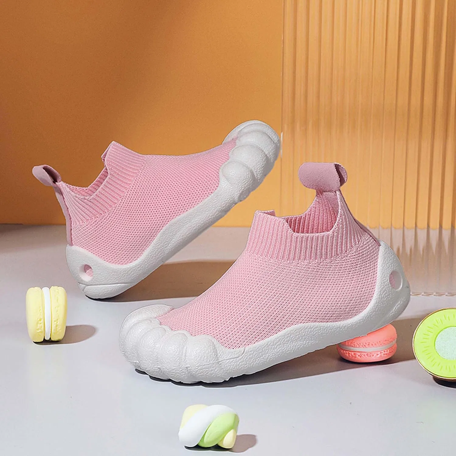 Детские кроссовки с высоким верхом из трикотажной сетки Vtiao, Pink — фото 3