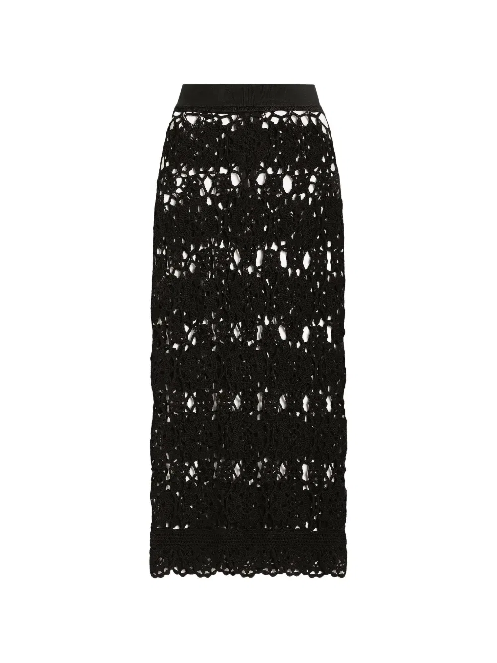 Хлопковая юбка DOLCE & GABBANA, черный