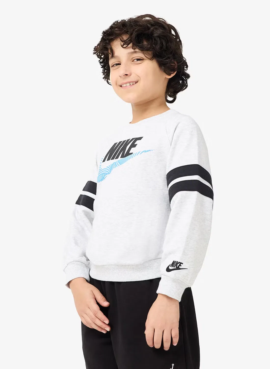 Свитшот оверсайз из футера French Terry Nike, бежевый