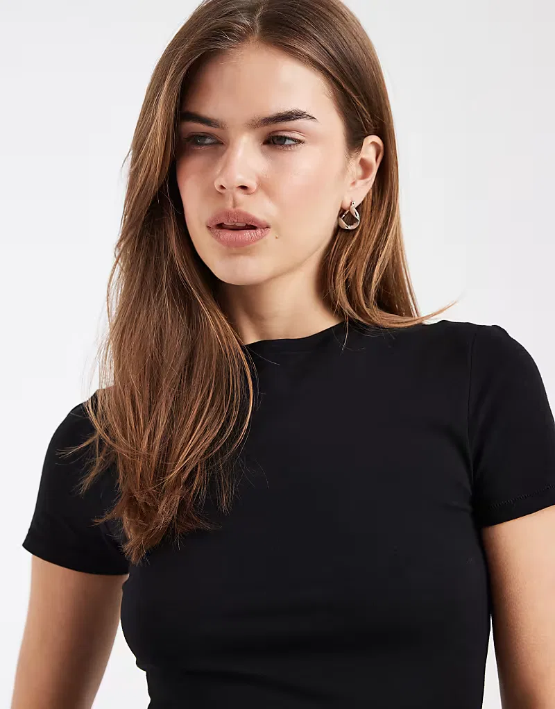Хлопковая базовая футболка GAP, черный — фото 4
