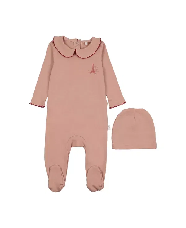 Детский комбинезон для девочек с длинным рукавом French Grandpa Footie Pouf, розовый