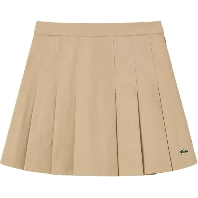 Женская плиссированная мини-юбка Lacoste, Beige — фото 3