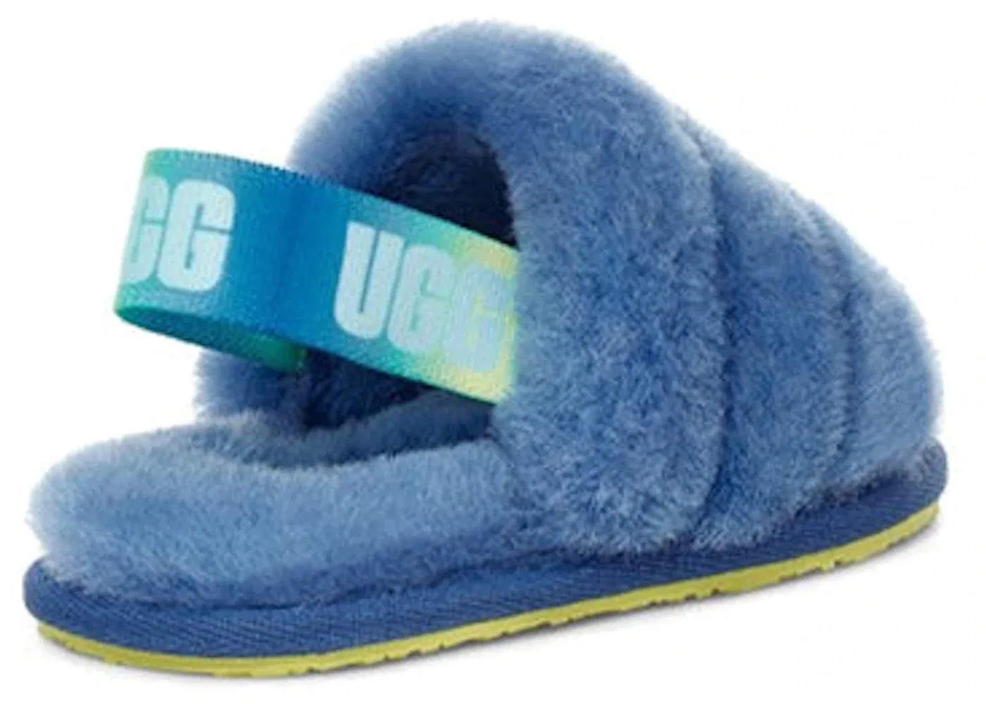 Детские шлепанцы с мехом UGG Fluff Yeah Slide, Mystic Blue Gradient — фото 3