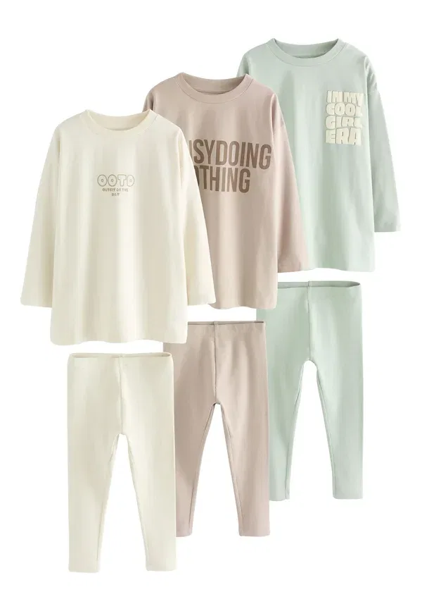 Комплект пижамный из 3 предметов, хлопок, Regular fit, Next, нейтральный принт, нейтральный