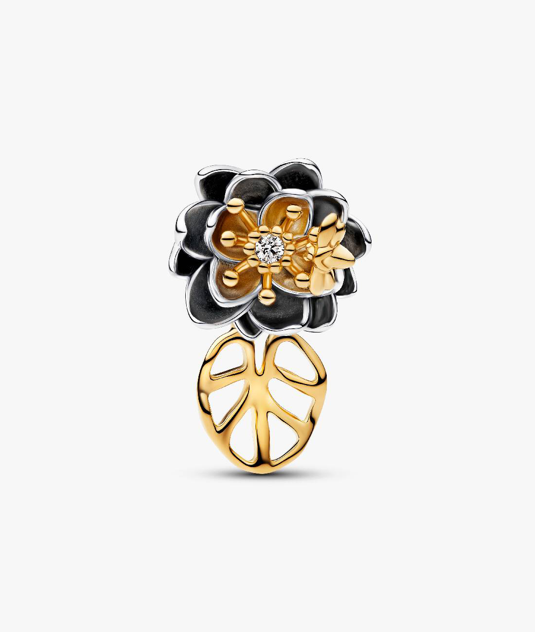 

Шарм Pandora Disney Princess Tiana Lotus Flower Lab-grown Diamond, серебро/золото