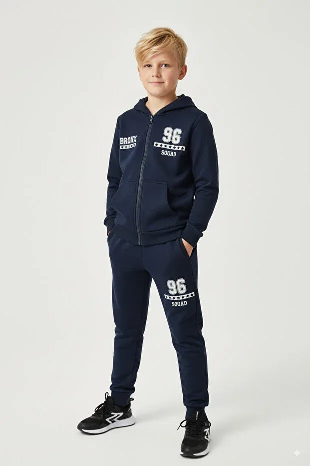 Детский спортивный костюм для мальчиков с принтом 96 Bronx Panios Kids, Navy Blue — фото 2