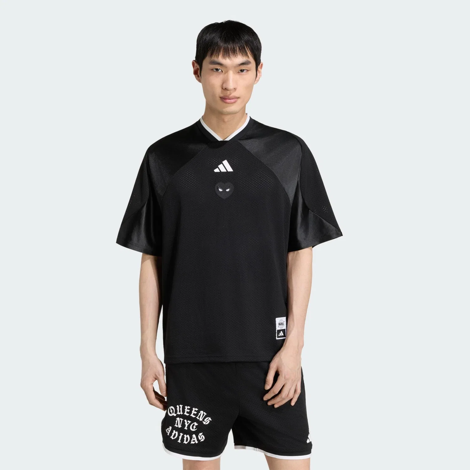 Мужская футболка с сетчатым материалом adidas Marvel Spider-Man Mesh Shirt, Schwarz