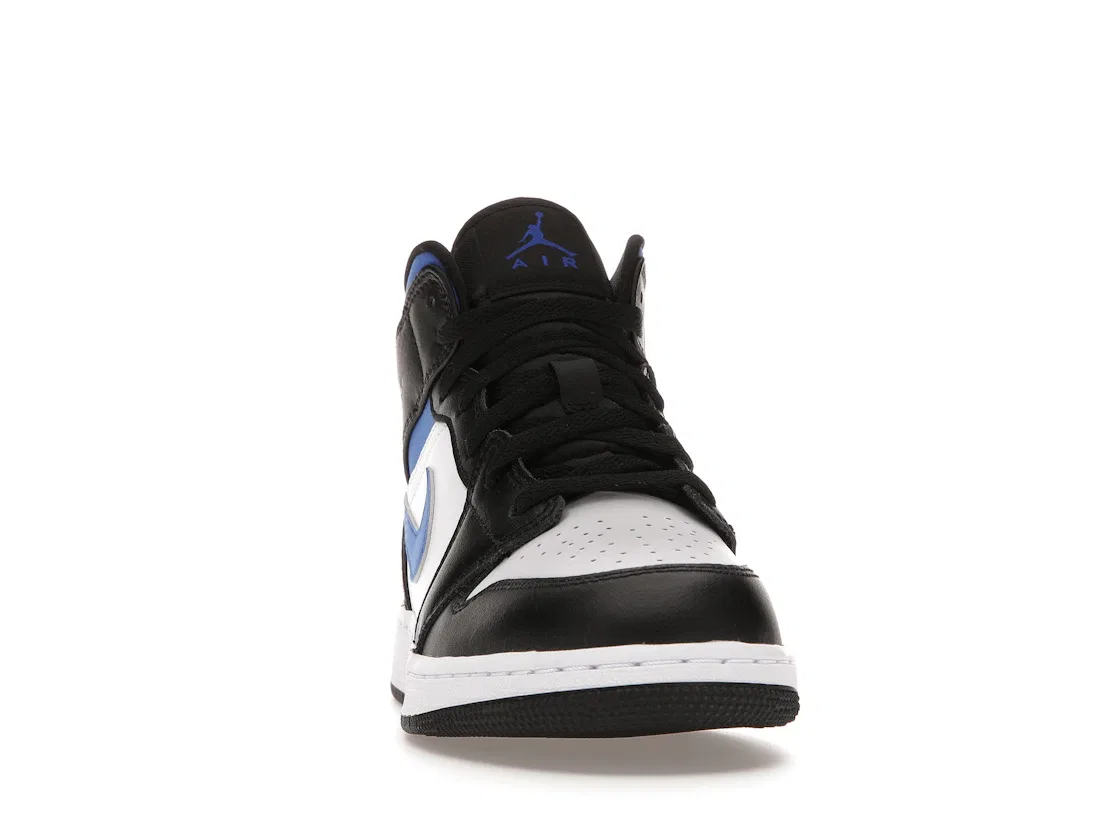 Детские кроссовки для мальчиков с высоким берцем Jordan 1 Mid, White/Racer Blue-Black — фото 2