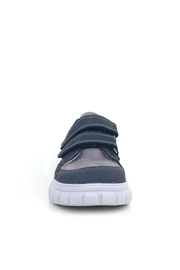 Детские повседневные спортивные туфли для мальчиков на липучке Genuine leather navy blue velcro children's casual sports school shoes Rıdvan Çelik, Navy Blue — фото 3