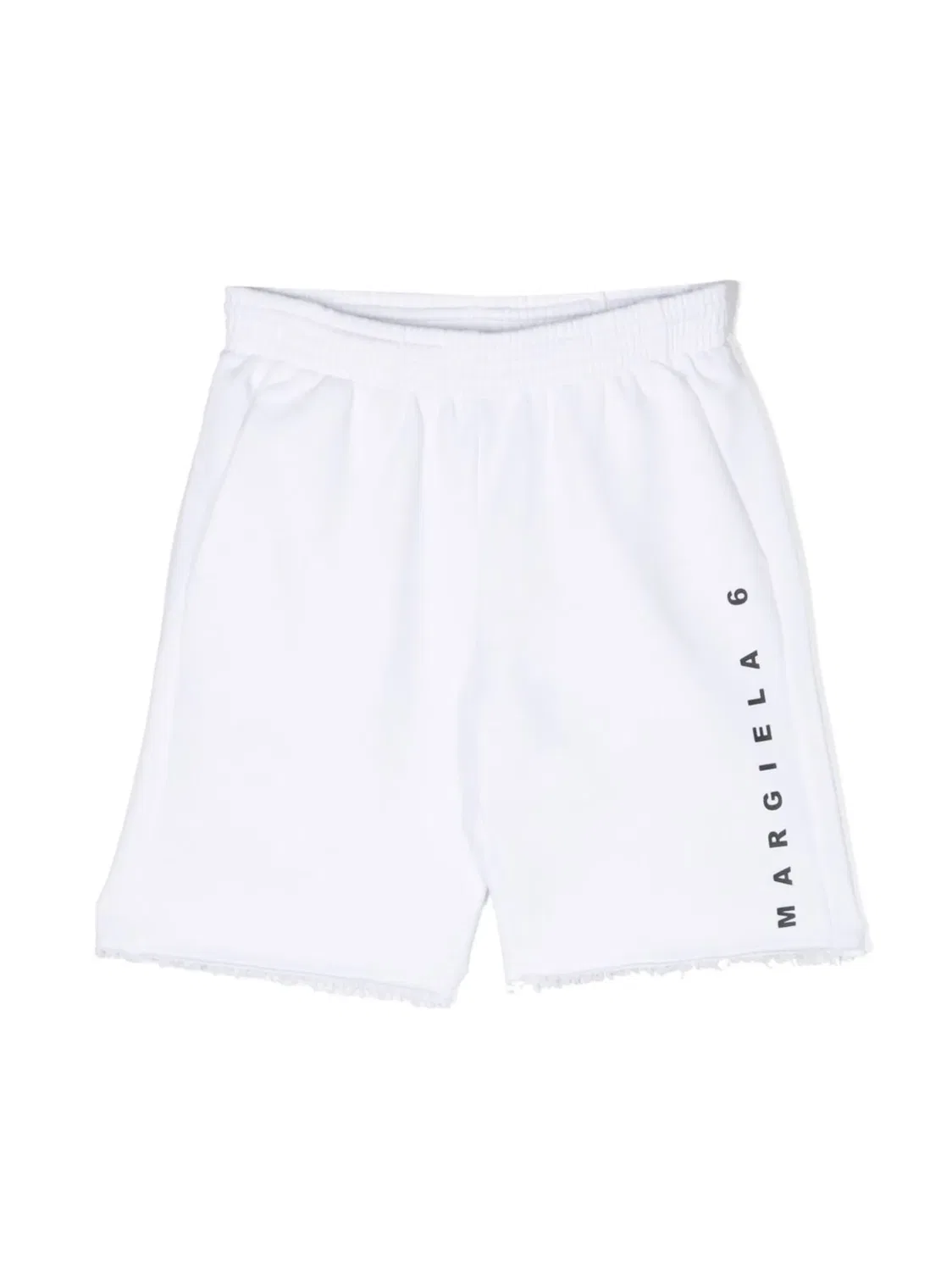 Шорты из хлопкового джерси с логотипом MM6 Maison Margiela, белый