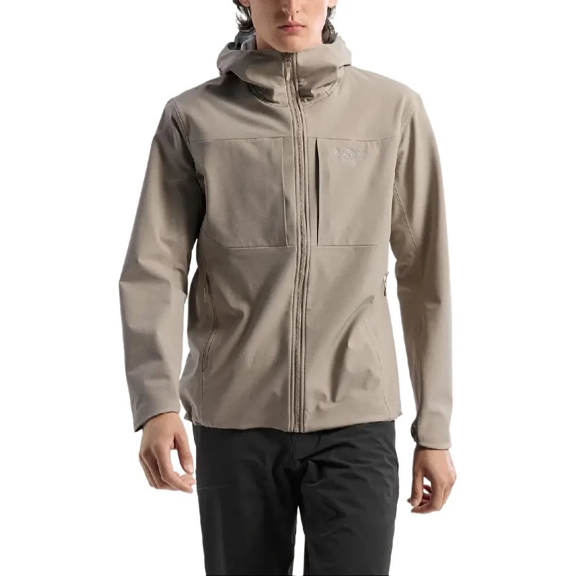 Мужская софтшелл куртка с длинным рукавом Arcteryx, Black/Vintage Green/Ivy Green/Spotlight — фото 4