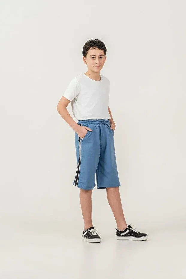 Детские шорты для мальчиков с боковыми полосками Mışıl Kids, Element Blue