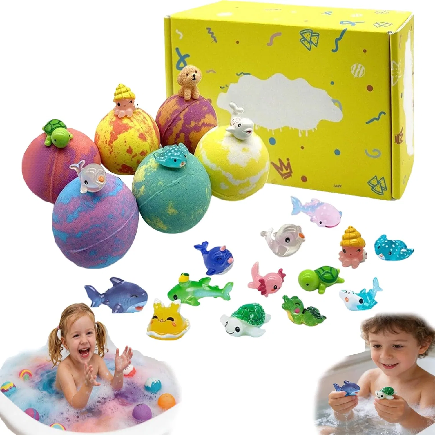 Детские бомбочки для ванны с игрушкой внутри, 6 шт, 100 г, Strawberry Generisch