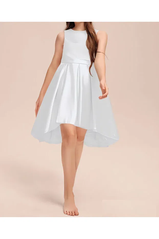 Детское платье для девочек асимметричное Modest Hsnlife, White — фото 3