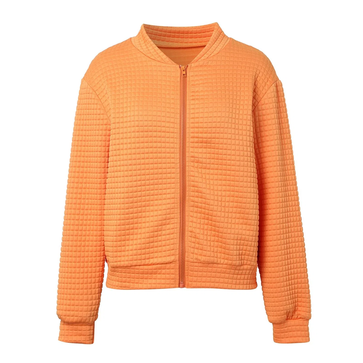 Женская легкая куртка с принтом соты на молнии, Colore: Arancione — фото 4