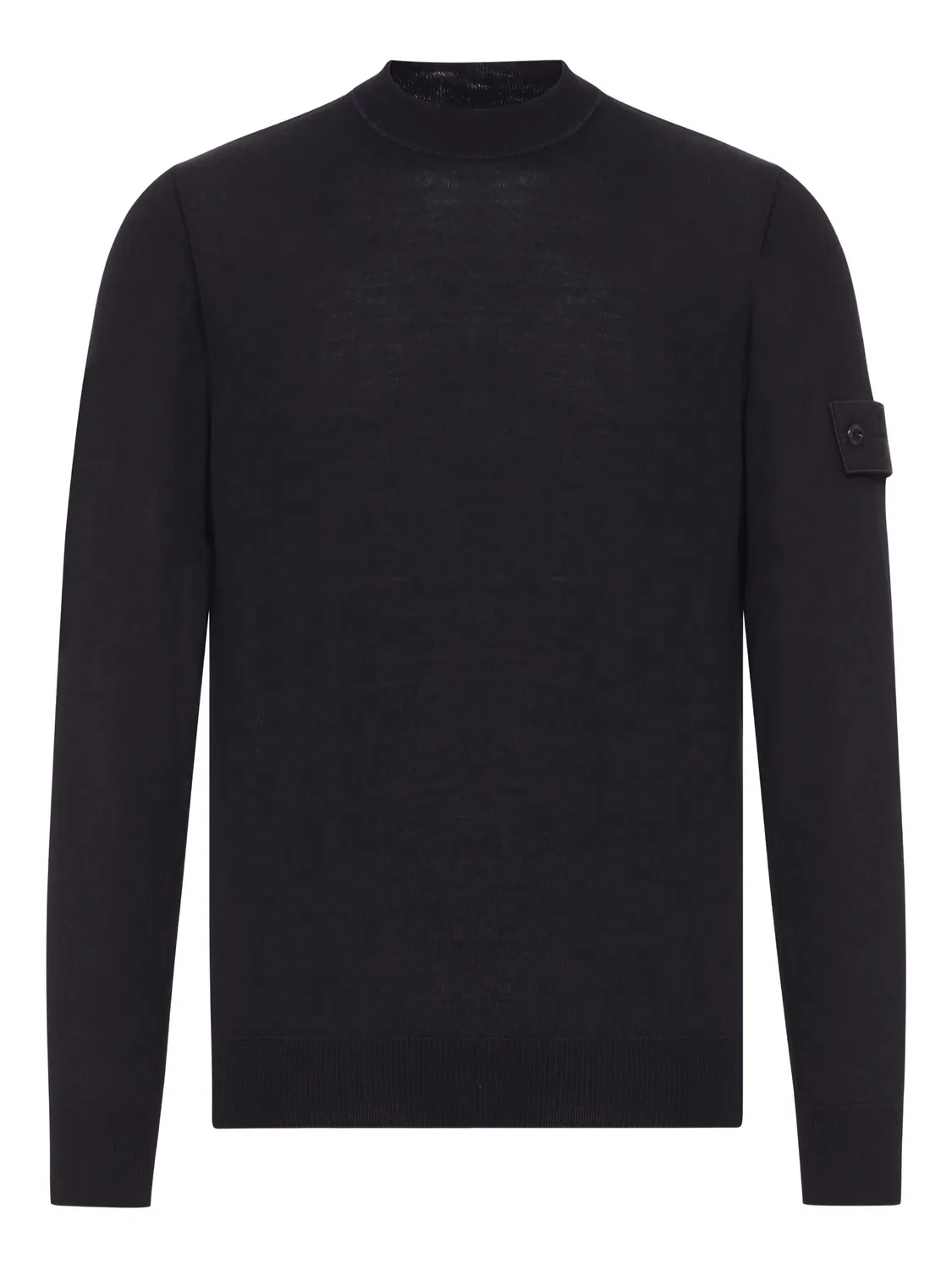 Stone Island Свитер из шерсти с высоким воротом, черный