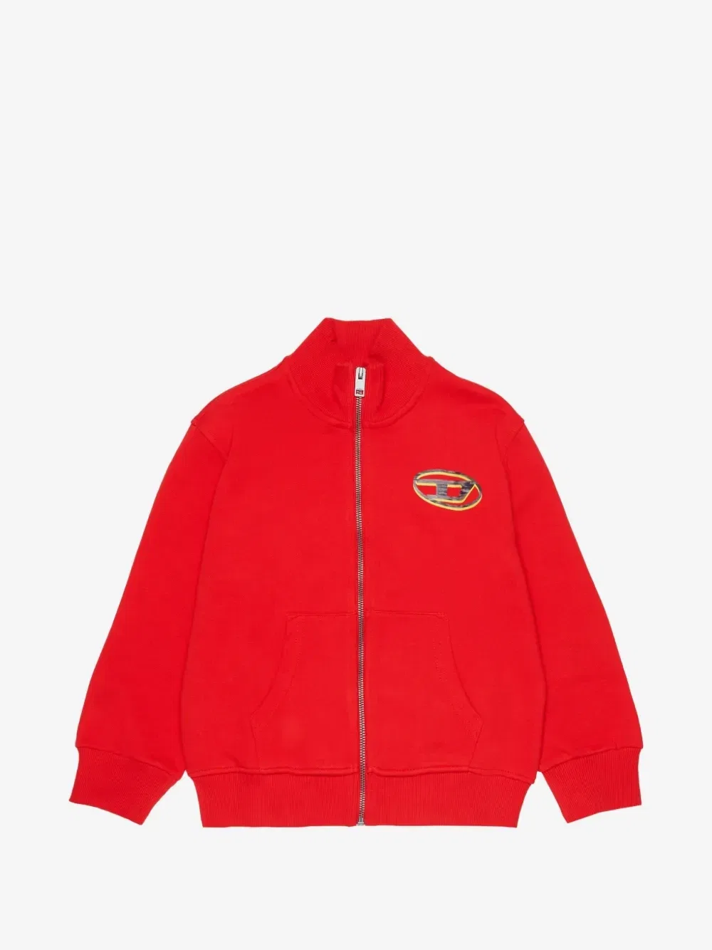 Толстовка на молнии с принтом Oval D Diesel Kids, красный
