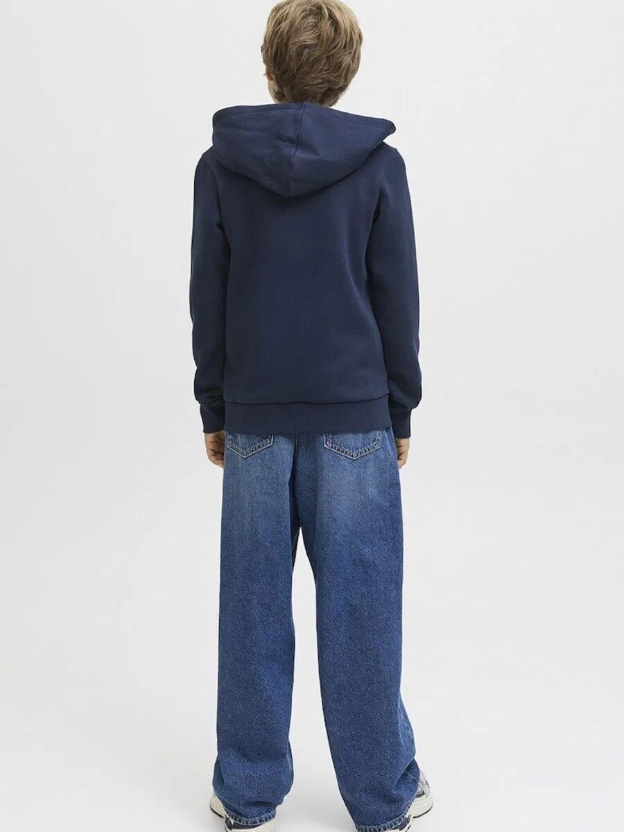 Детская толстовка с логотипом 'JJELogo' темно-синего цвета Jack & Jones Junior — фото 4