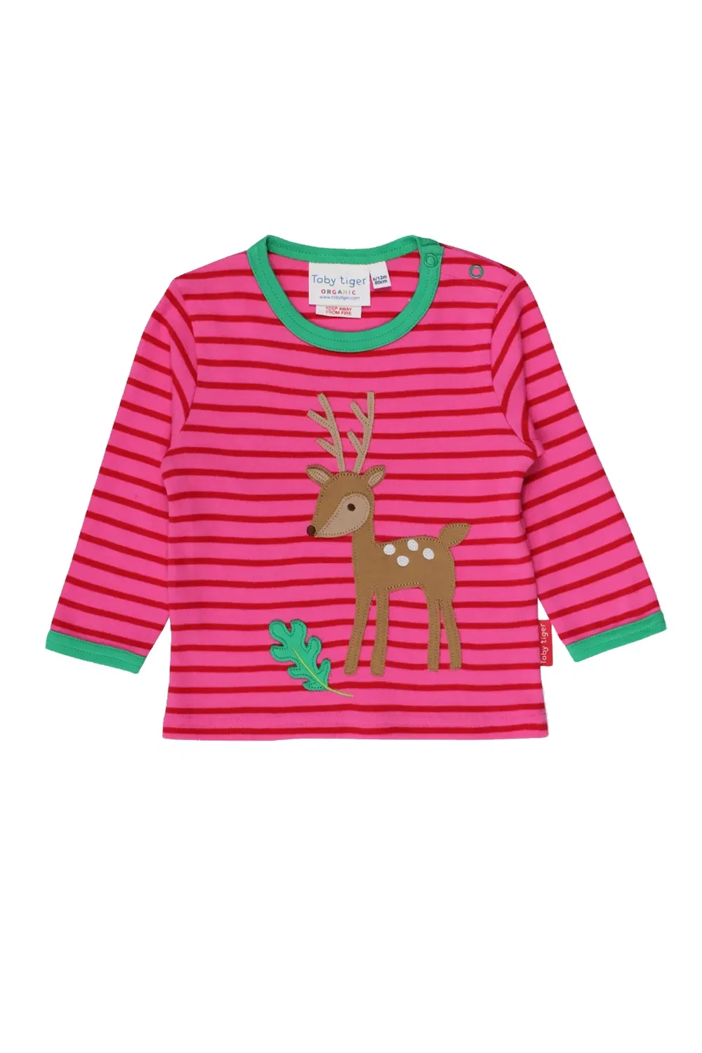 Детская футболка с длинным рукавом с аппликацией Fawn Toby Tiger, Pink — фото 2