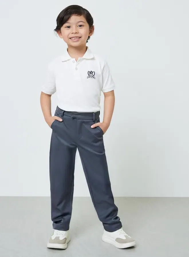 Брюки классические с боковыми карманами, модель Boys regular fit, Styli, серый — фото 2