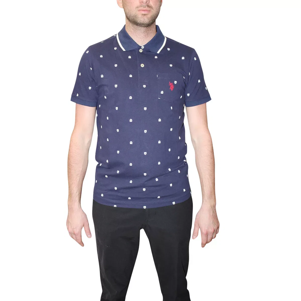 Мужская поло с принтом U.S. Polo Assn., Classic Navy