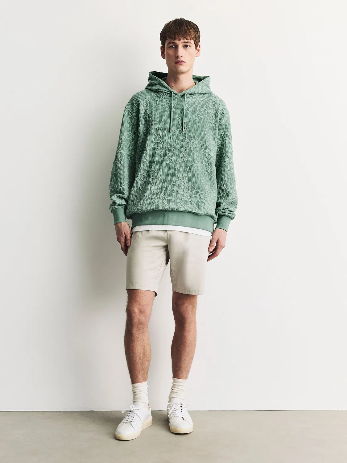 Худи с цветочным узором Sage Green Next — фото 4