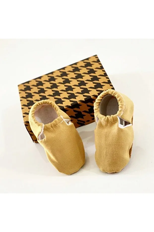 Детские пинетки из натуральной кожи с эластичными шнурками Babycitytr, Yellow