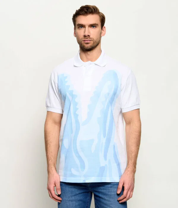 Поло мужское Lacoste классическое, хлопок, белый