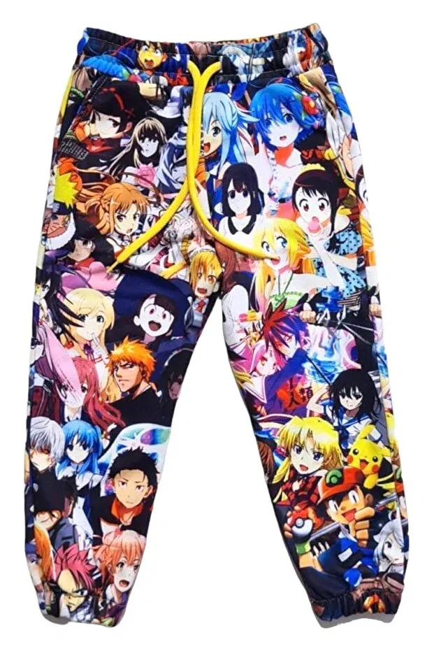 Детские спортивные штаны для девочек с принтом Anime Cloise, Sarı