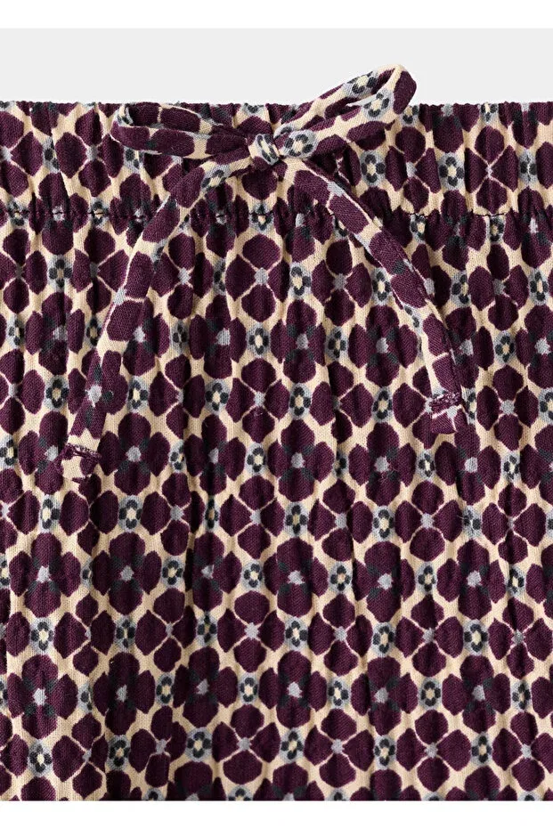 Детские шорты для девочек с принтом Mango Kids, Burgundy Color — фото 4