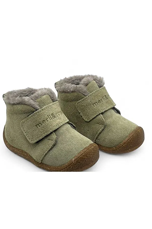 Детские ботинки для девочек на плоской подошве модель First Step Merli&Rose, Avocado