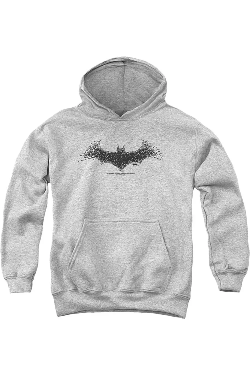 Детское худи для мальчиков с принтом Batman Bat Logo Gildan, Athletic Heather