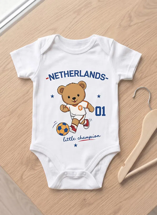 Боди-комбинезон с принтом Little Champion Nurtur, белый