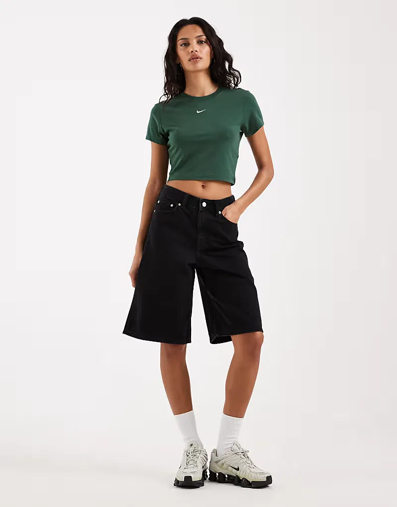 Укороченный топ Nike Chill, зеленый — фото 2