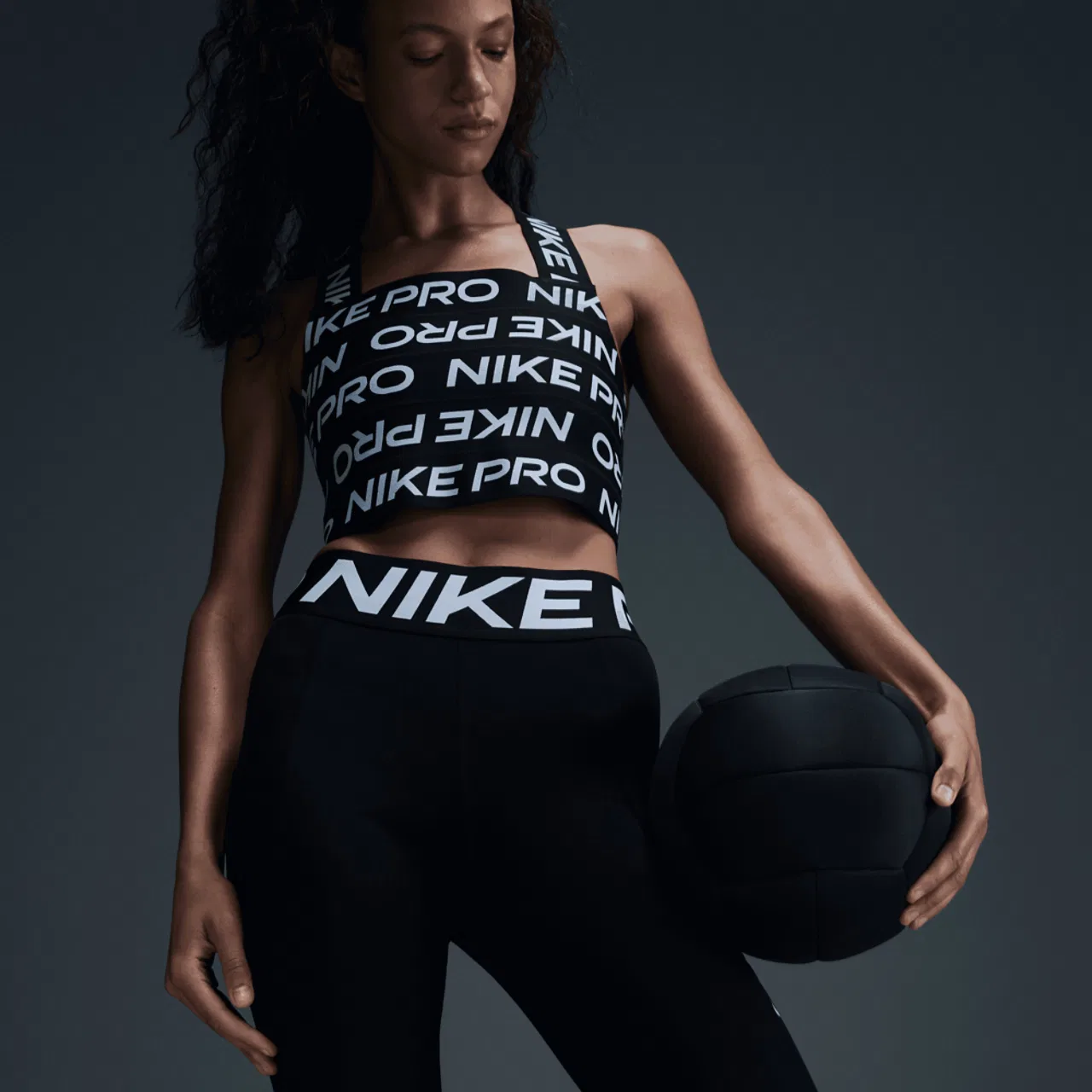 Женские леггинсы с высокой посадкой, с боковыми карманами, Nike Pro Dri-FIT High Rise SCLPT 7/8, Nike, White/Black — фото 3