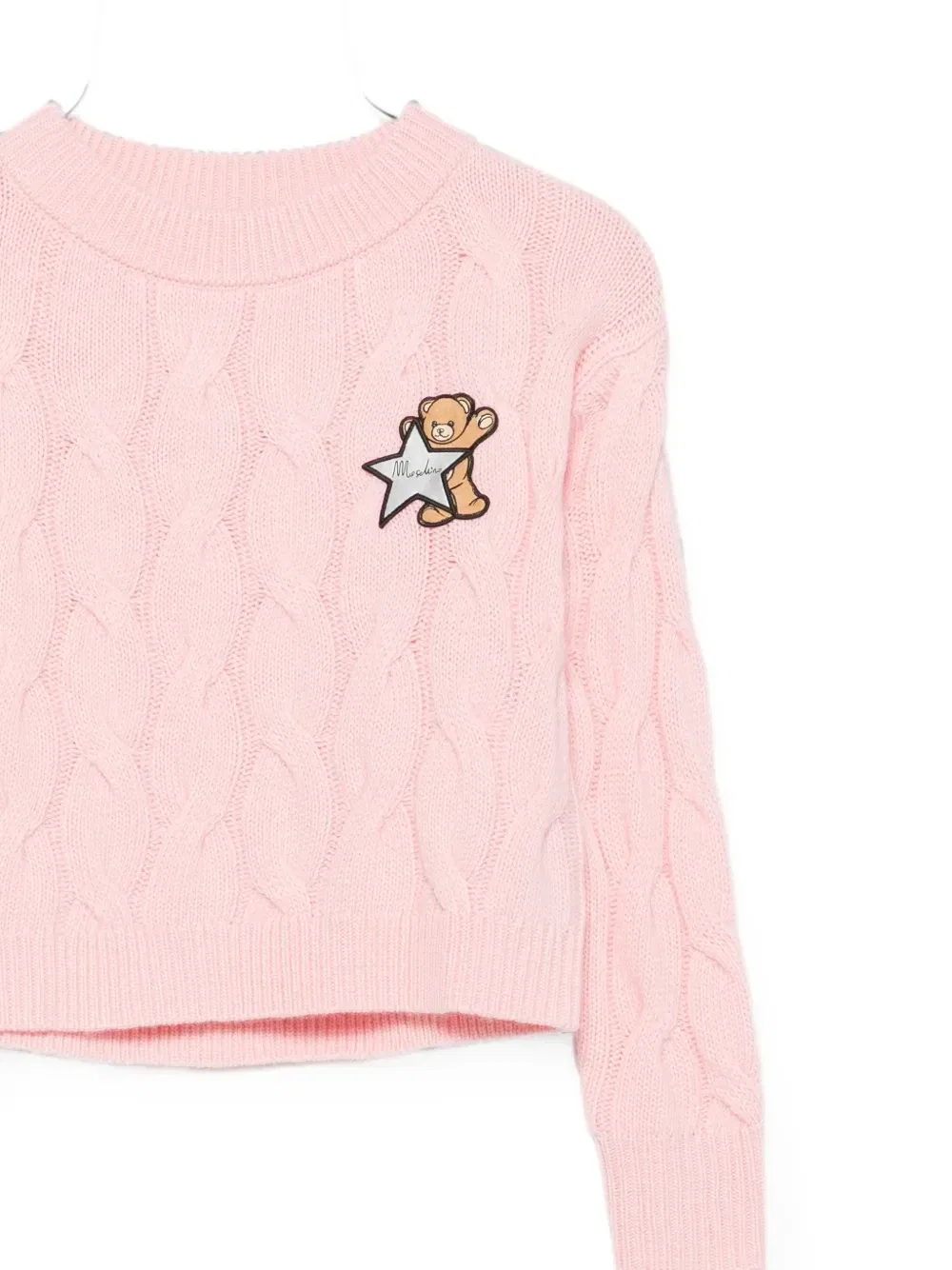 Вязаный свитер "Мишка Тедди" Moschino Kids, розовый — фото 3