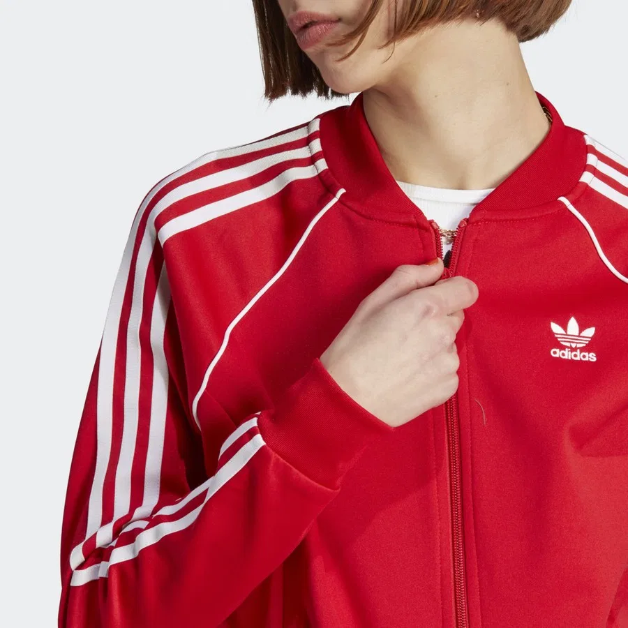 Спортивный свитшот с длинным рукавом Adicolor Classics SST Track Top adidas, Красный — фото 4