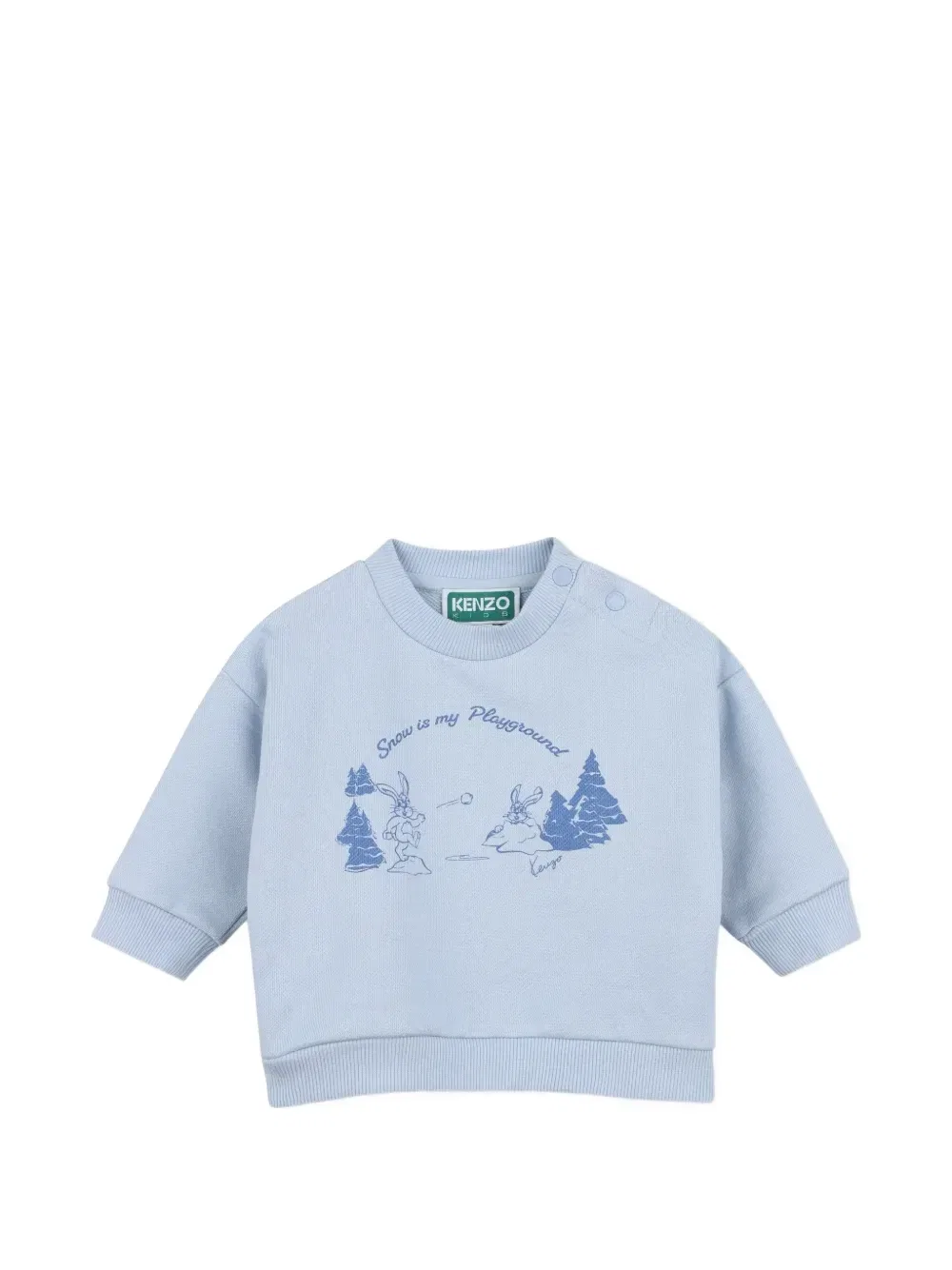 Комплект из толстовки и брюк с графичным принтом Kenzo Kids, синий — фото 3