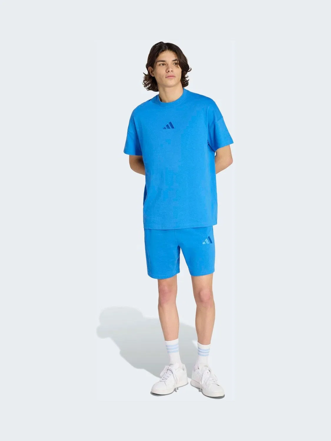 Шорты из французского футера adidas All Szn, синие — фото 3
