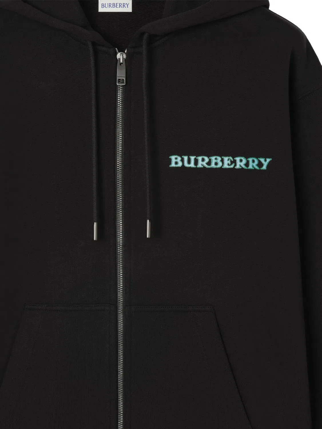 Burberry Худи на молнии Heritage-logo черный хлопок — фото 2