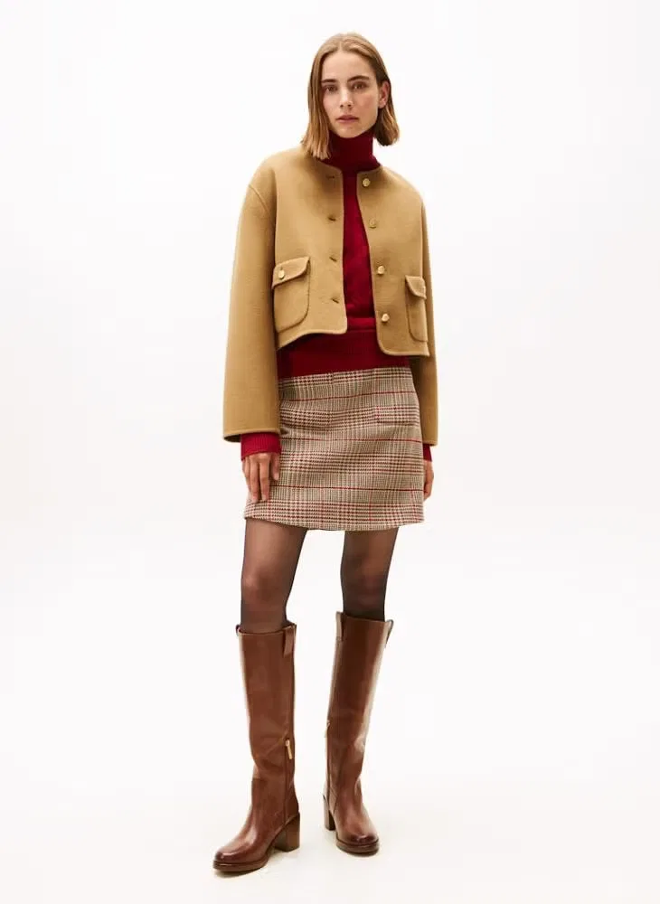Бомбер из шерстяной смеси Essential Tommy Hilfiger, коричневый — фото 4