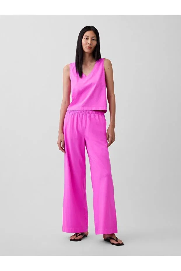 Женские широкие брюки из трикотажа Gap, Pink-007