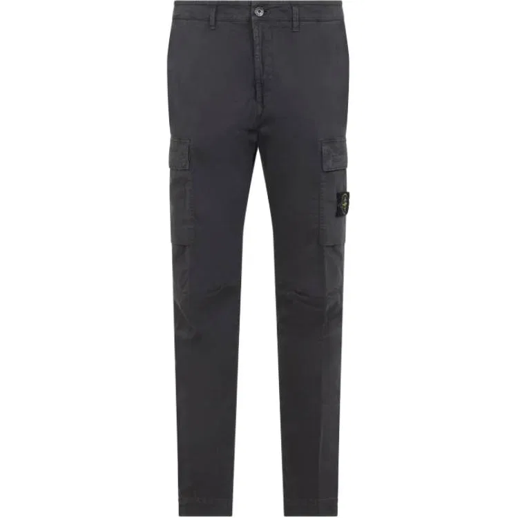 Мужские карго-брюки с принтом Logo Patch Charcoal Gray STONE ISLAND