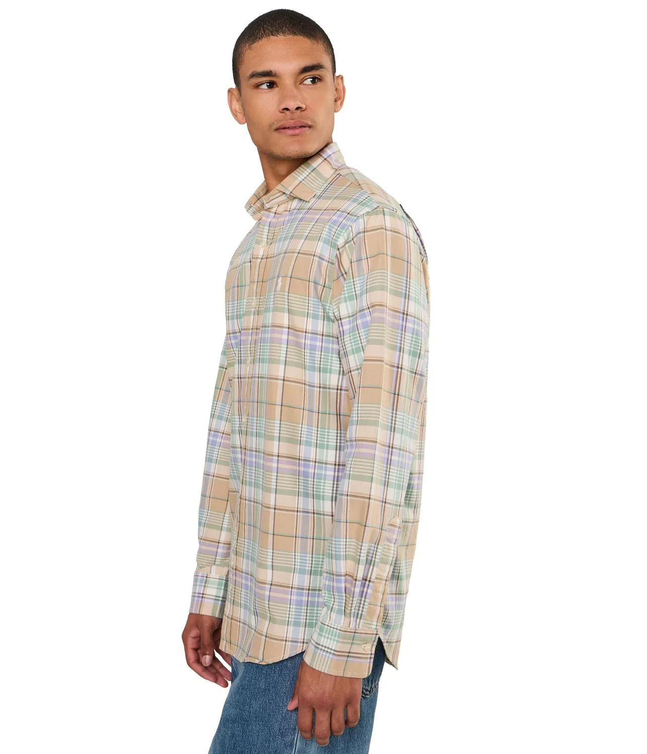 Рубашка в клетку «Оксфорд» Polo Ralph Lauren, Khaki/Faded Mint Multi — фото 3