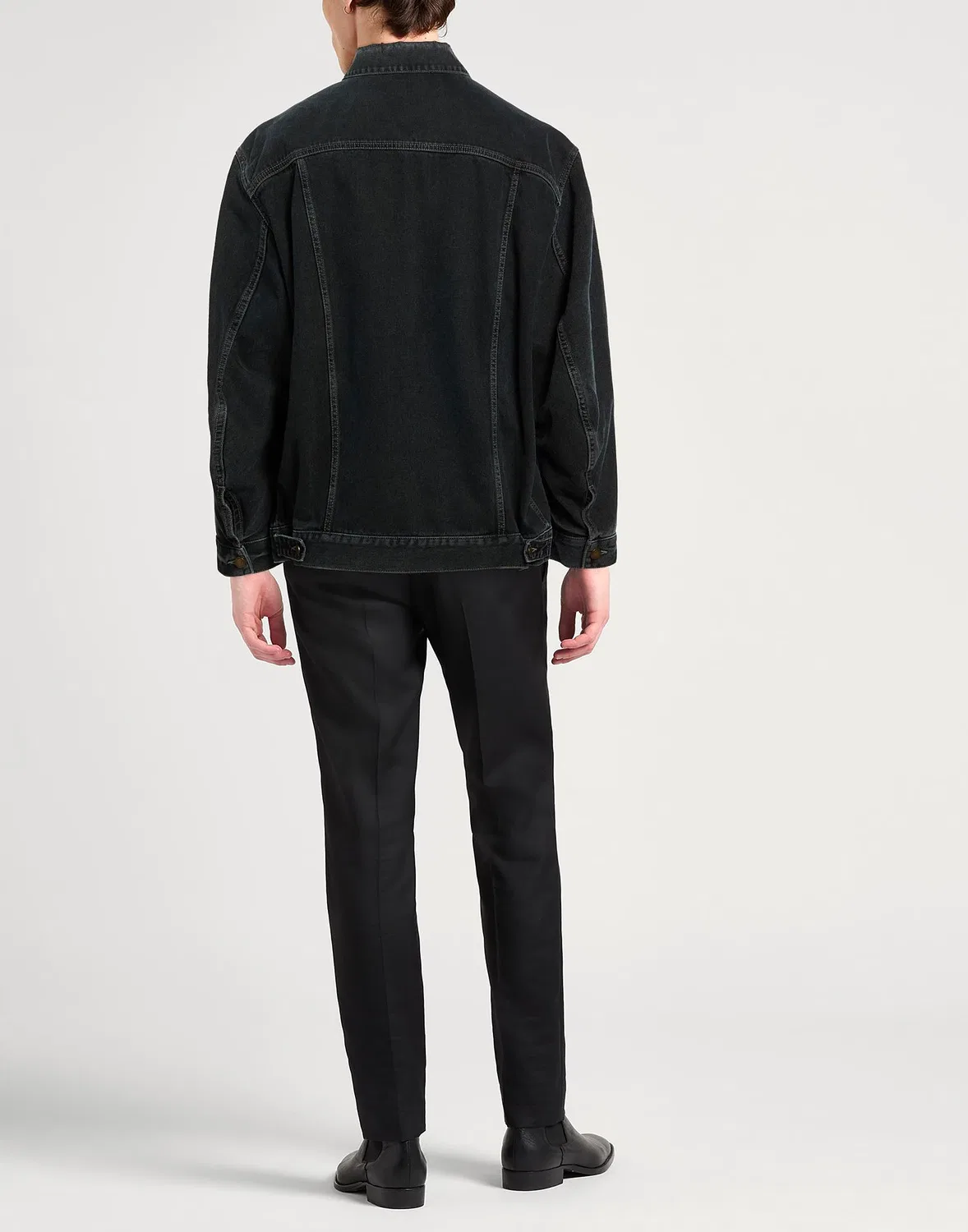 Мужская джинсовая куртка-тракер с длинным рукавом Saint Laurent, черный — фото 3