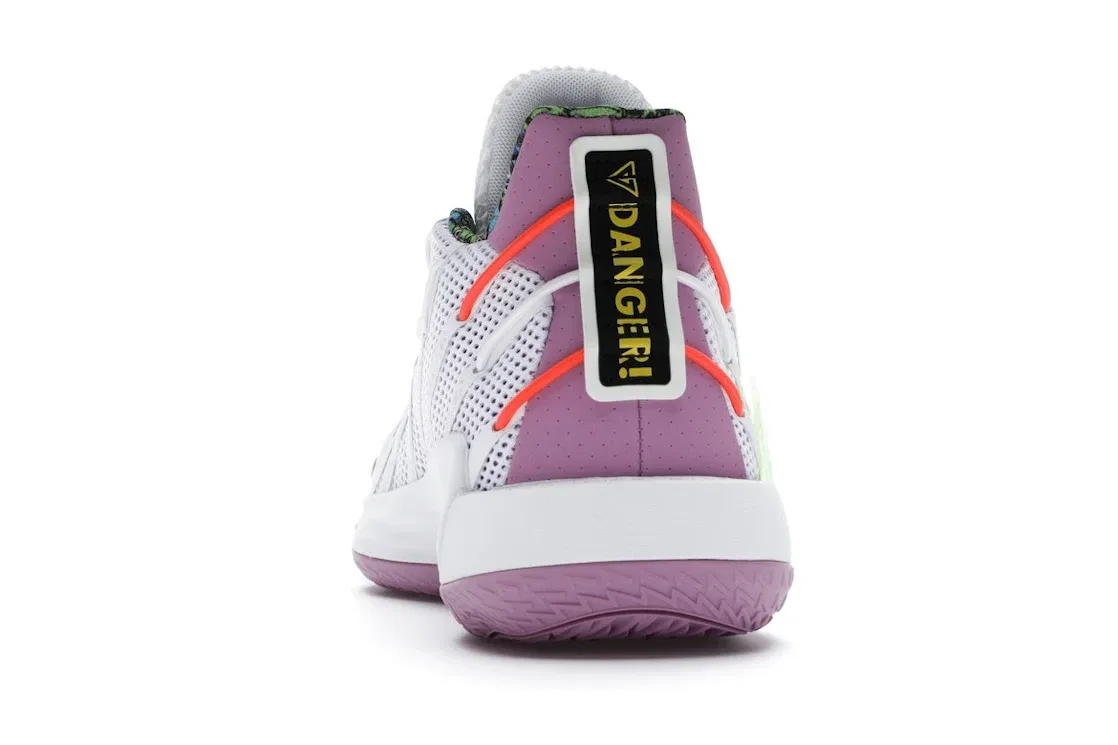 Детские кроссовки для мальчиков с принтом Adidas Dame 7 Toy Story Buzz Lightyear, Cloud White/Signal Green/Solar Red — фото 4