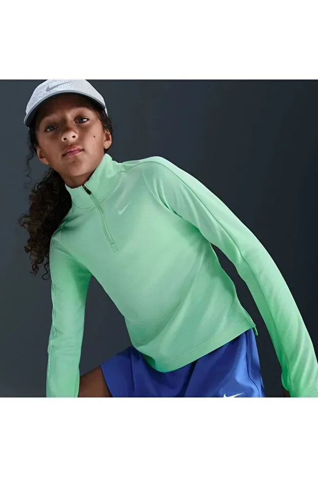 Детское спортивное худи для девочек с длинным рукавом Nike, Green — фото 3